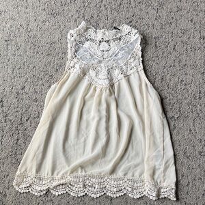 Forever 21 Cream Lace Detail Top